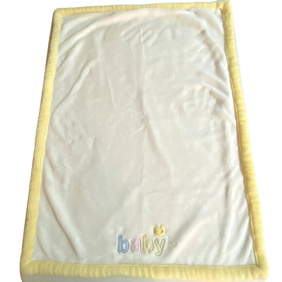 Baby Starters Thick Soft Throw Blanket Yellow Trim 29x38 in Spring Duck Chick - Picture 3 of 6
